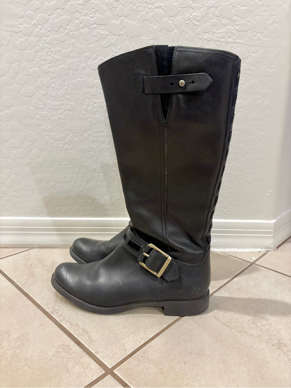 Timberland Savin Hill Tall Riding Boots Women's Black Sz US 9.5 8549R Buckles